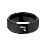 unique anniversary present ideas – black tungsten wallet wedding band