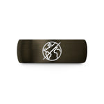 cool presents for buddies – gunmetal & blue tungsten earth tilt icon wedding band