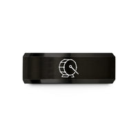 presents for close friend – black tungsten marching bass drum wedding band