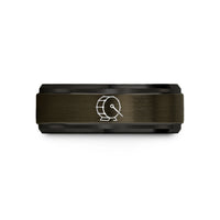 unique birthday presents – gunmetal & black tungsten marching bass drum wedding band