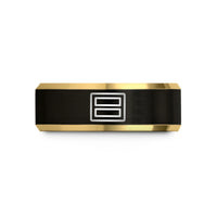 best friend birthday surprise – black & gold tungsten officer bars pair wedding band