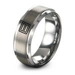 gray tungsten officer bars pair ring