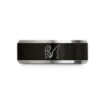 meaningful present ideas – black & silver tungsten angler rod wedding band