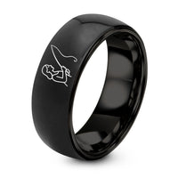 Birthday Gifts for Her – black tungsten angler rod ring