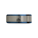 special surprises for men – black & blue & silver tungsten boardwalk lamp wedding band