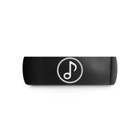 unique anniversary rings – black tungsten eighth notes wedding band