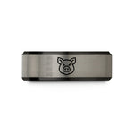 special presents for guys – black & gray tungsten hog wedding band