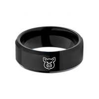unique presents for him – black tungsten hog wedding band