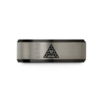 unique birthday presents men – black & silver tungsten sierpinski triangle wedding band