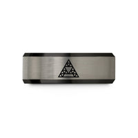 unique birthday presents men – black & silver tungsten sierpinski triangle wedding band