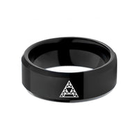 top birthday present ideas – black tungsten sierpinski triangle wedding band