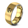 Tree of Life – Tungsten Wedding Band, 8 mm, Silver, Gold Comfort-Fit Unisex