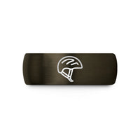 unique presents for her – gunmetal & black tungsten bike helmet wedding band