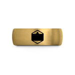 anniversary rings for couples – gold & grey tungsten bisexual flag wedding band