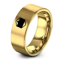 personalized jewelry for her – gold tungsten bisexual flag ring
