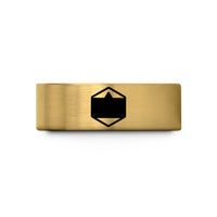 custom rings for her – gold tungsten bisexual flag wedding band