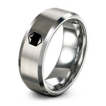 anniversary rings for couples – gray tungsten bisexual flag ring