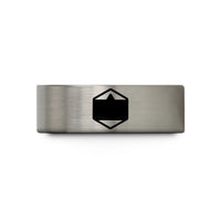 anniversary rings for couples – gray tungsten bisexual flag wedding band