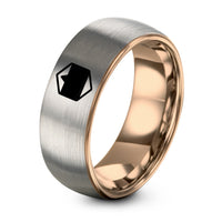 Birthday Gifts for Wife from Husband – rose gold & silver tungsten bisexual flag ring