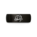 unique wife present ideas – black & gold tungsten fire helmet wedding band