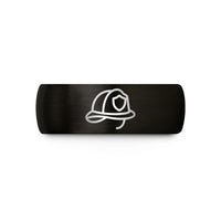 unique wife present ideas – black & gold tungsten fire helmet wedding band