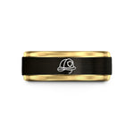 best wife present rings – black & gold tungsten fire helmet wedding band