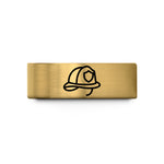 unique wife present ideas – gold tungsten fire helmet wedding band