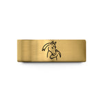 unique rings for couples – gold tungsten mare foal nuzzling wedding band