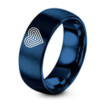 Birthday Gifts for Wife from Husband – blue tungsten spectrum lines heart ring
