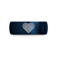 unique rings for women – blue tungsten spectrum lines heart wedding band