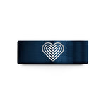 romantic ring ideas present – gold & blue tungsten spectrum lines heart wedding band