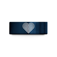 romantic ring ideas present – gold & blue tungsten spectrum lines heart wedding band
