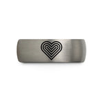 special anniversary present ideas – rose gold & gray tungsten spectrum lines heart wedding band