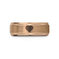 romantic ring ideas present – rose gold tungsten spectrum lines heart wedding band