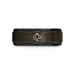 unique jewelry for her – gunmetal & black tungsten wolf wedding band