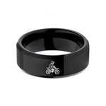 tungsten rings for her – black tungsten dirt bike rider wedding band