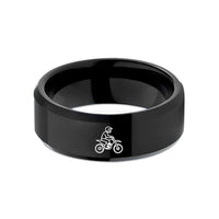 tungsten rings for her – black tungsten dirt bike rider wedding band