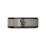 unique presents for her – black & grey tungsten eagle flight wedding band