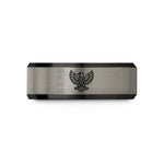 best presents for her – black & silver tungsten american eagle wedding band