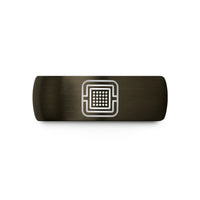 special presents for ladies – gunmetal & blue tungsten grid array wedding band