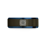 special presents for ladies – gunmetal & blue tungsten grid array wedding band