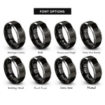 font options for inside engraving on black & grey biscuit rings