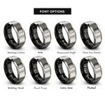 font options for inside engraving on black & gray biscuit rings