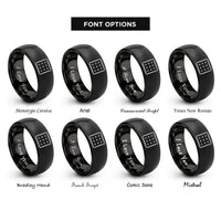 font options for inside engraving on black biscuit rings
