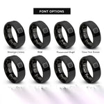 font options for inside engraving on black biscuit rings