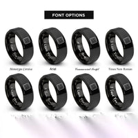 font options for inside engraving on black biscuit rings