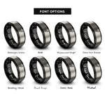 font options for inside engraving on black & gray biscuit joint rings