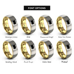 font options for inside engraving on gold & grey bisexual flag rings