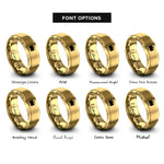 font options for inside engraving on gold bisexual flag rings