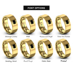font options for inside engraving on gold bisexual flag rings